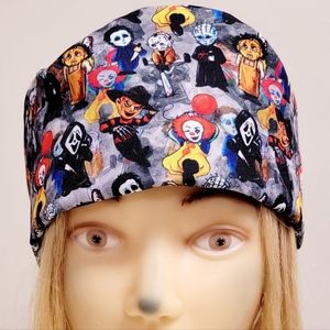 HALLOWEEN CUTE VILLAINS MEDICAL NURSING SCRUB CAP
